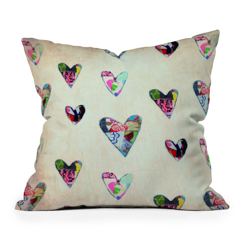 Natalie Baca Queen Of Hearts Outdoor Throw Pillow