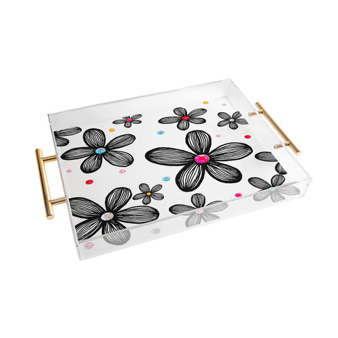 Natalie Baca Rhinestone Garden Acrylic Tray