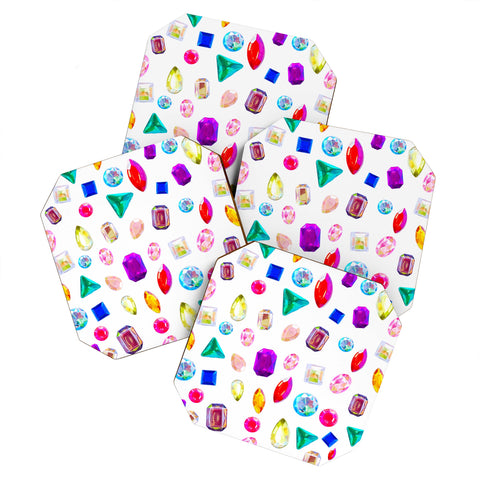 Natalie Baca Rhinestone Reverie In White Coaster Set