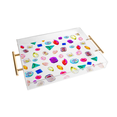 Natalie Baca Rhinestone Reverie In White Acrylic Tray