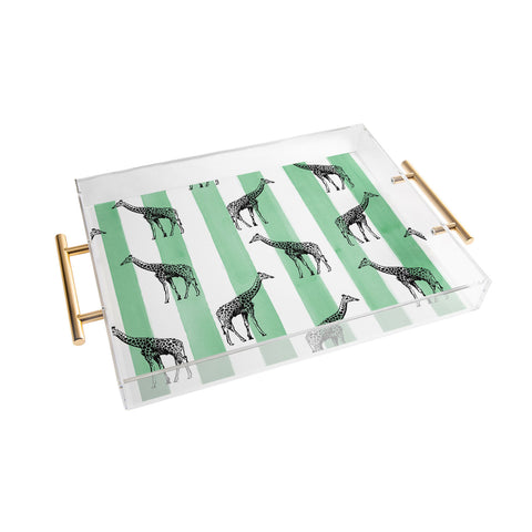 Natalie Baca Stripes And Spots Acrylic Tray
