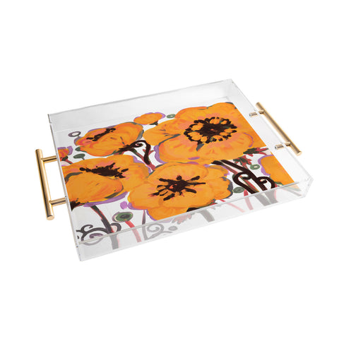 Natasha Wescoat Anemone Gold Acrylic Tray