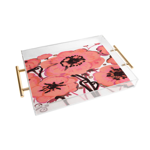 Natasha Wescoat Anemone Pink Acrylic Tray