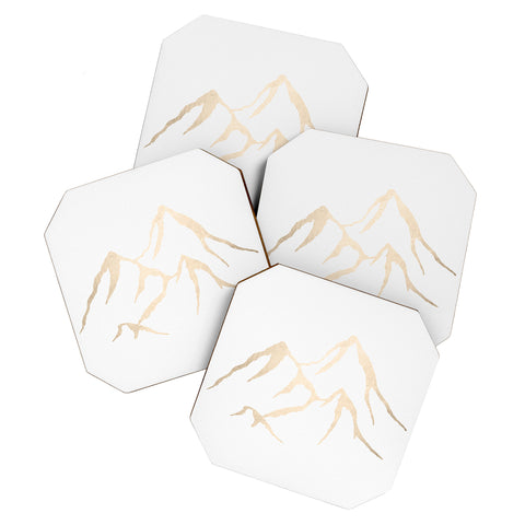 Nature Magick Adventure White Gold Mountains Coaster Set