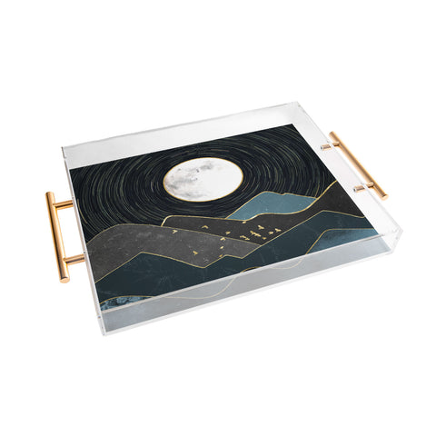 Nature Magick Blue Marble Mountains Moon Acrylic Tray