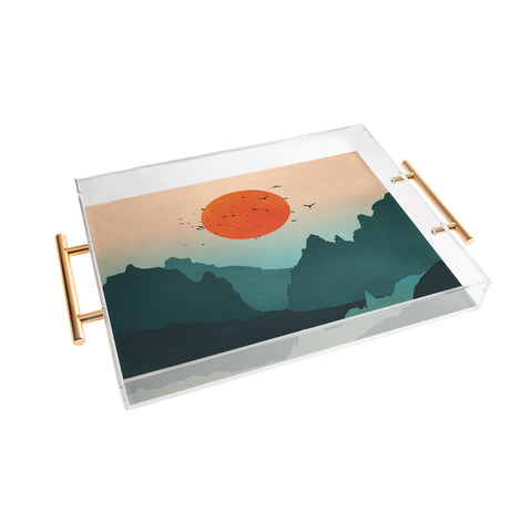 Nature Magick Emerald River Teal Sunset Acrylic Tray