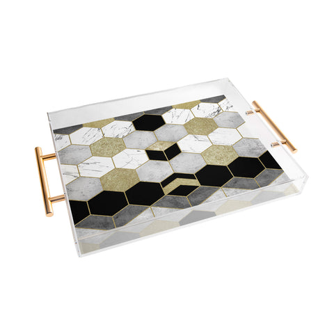 Nature Magick Gold Geometric Marble Acrylic Tray