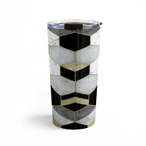 Nature Magick Gold Geometric Marble Travel Mug