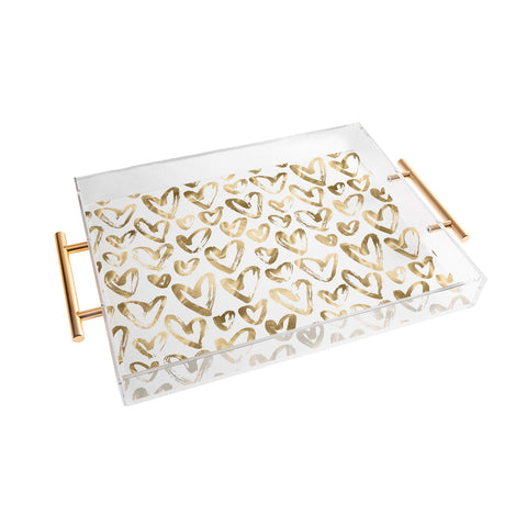 Nature Magick Gold Love Hearts Pattern Acrylic Tray