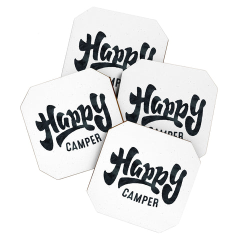 Nature Magick HAPPY CAMPER Black and White R Coaster Set