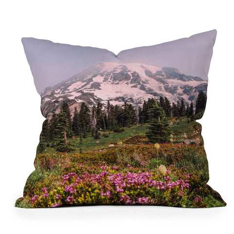 Nature Magick Mount Rainier National Park Outdoor Throw Pillow