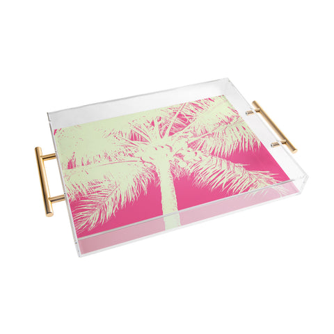 Nature Magick Palm Tree Summer Beach Pink Acrylic Tray