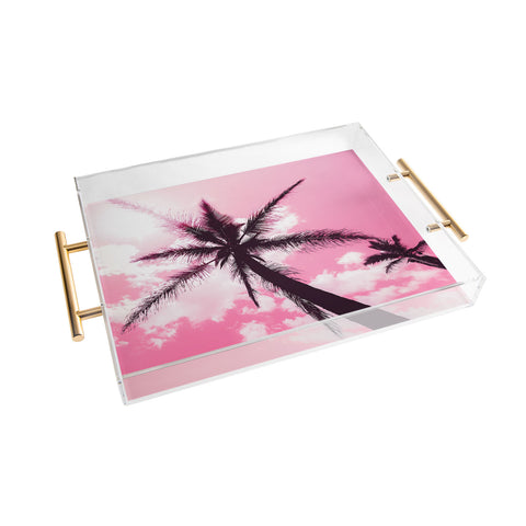 Nature Magick Palm Trees Pink Acrylic Tray