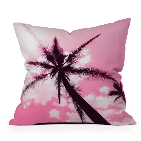 Nature Magick Palm Trees Pink Outdoor Throw Pillow