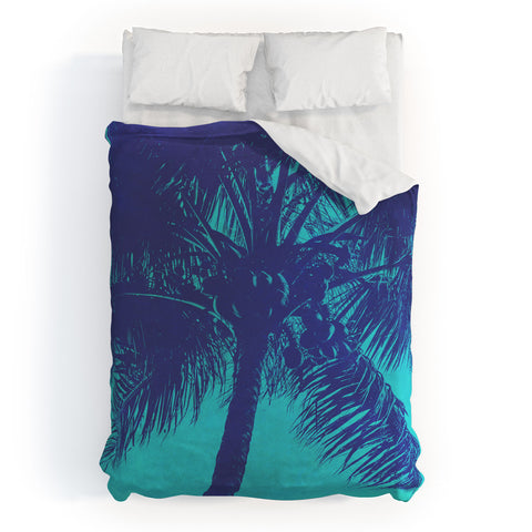 Nature Magick Palm Trees Summer Turquoise Duvet Cover