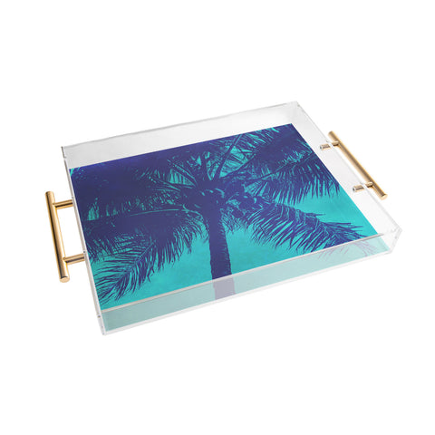 Nature Magick Palm Trees Summer Turquoise Acrylic Tray