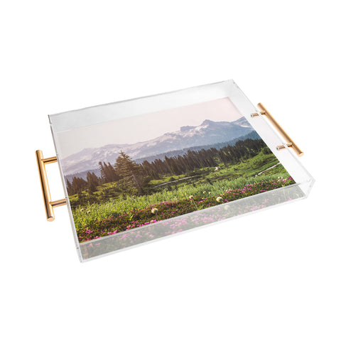 Nature Magick Pink Mountain Wildflowers Acrylic Tray