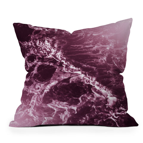 Nature Magick Pink Ocean Waves Outdoor Throw Pillow