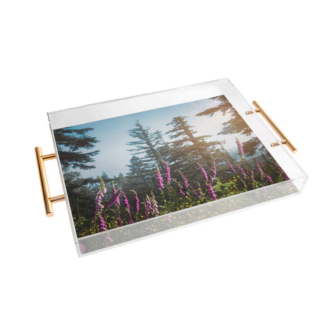 Nature Magick Pink Wildflower Forest Love Acrylic Tray