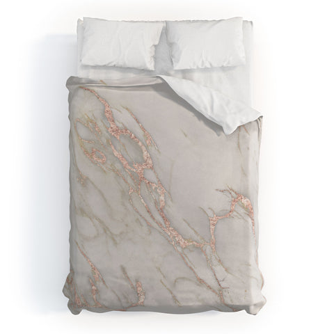 Nature Magick Pretty Rose Gold Marble Duvet Cover