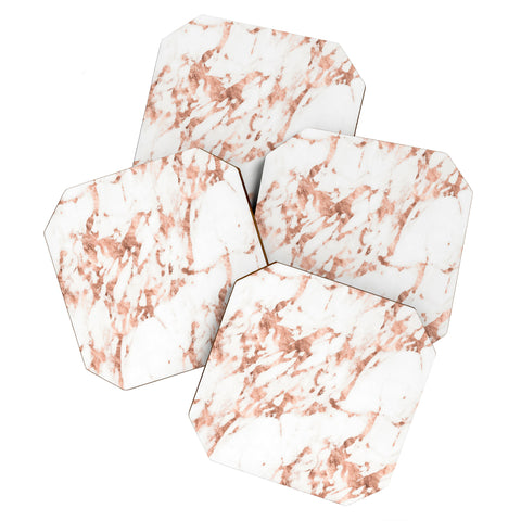 Nature Magick Rose Gold Marble Perfect Pink Coaster Set