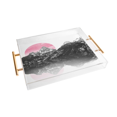 Nature Magick Rose Gold Mountain Sunset Acrylic Tray