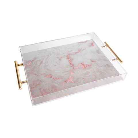 Nature Magick Rose Gold White Marble Acrylic Tray