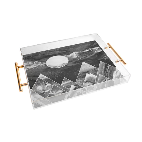 Nature Magick Silver Geometric Mountains Acrylic Tray