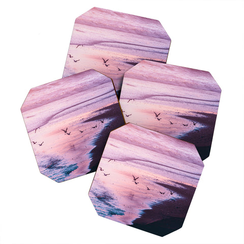 Nature Magick Summer Ocean Sunset Coaster Set