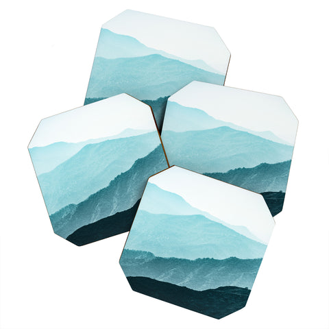 Nature Magick Teal Smoky Mountains Coaster Set