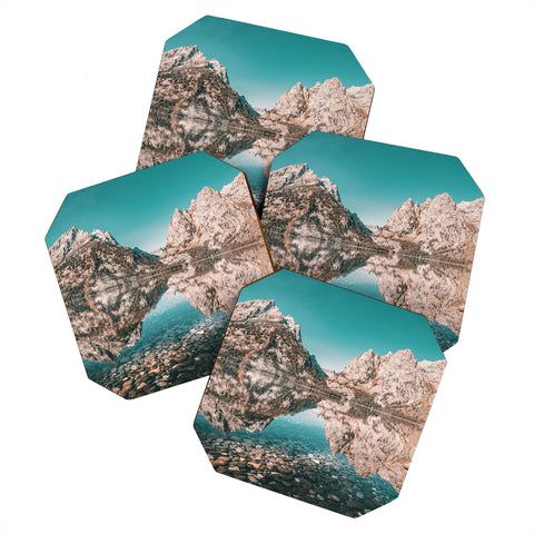 Nature Magick Teal Teton National Park Lake Coaster Set
