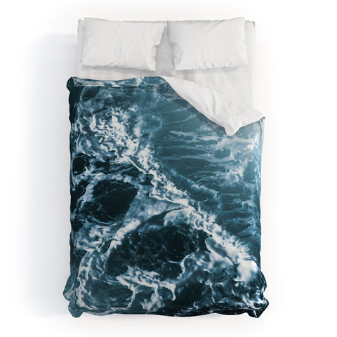 Nature Magick Teal Waves Duvet Cover
