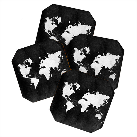 Nature Magick Vintage World Map Coaster Set