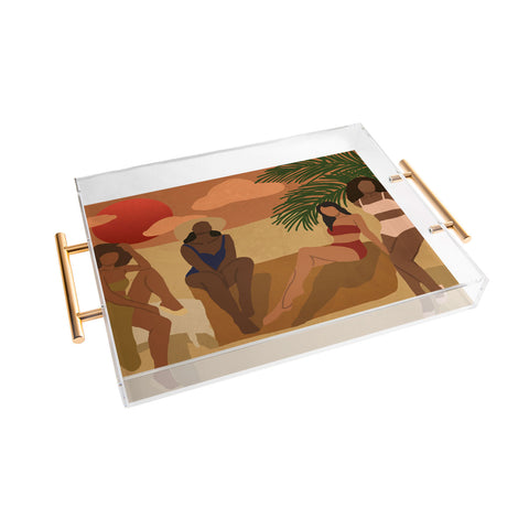 nawaalillustrations Beach I Acrylic Tray