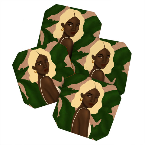 nawaalillustrations blonde I Coaster Set