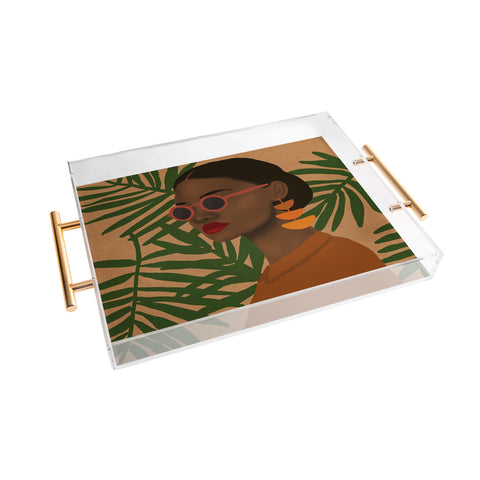 nawaalillustrations girl in shades Acrylic Tray