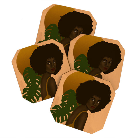 nawaalillustrations girl in the sun Coaster Set