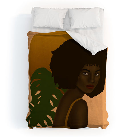 nawaalillustrations girl in the sun Duvet Cover