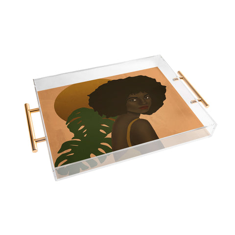 nawaalillustrations girl in the sun Acrylic Tray