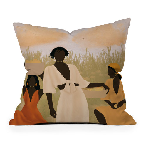 nawaalillustrations Lemon picking Outdoor Throw Pillow