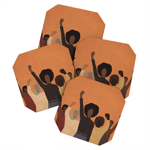 nawaalillustrations Power to the people Coaster Set