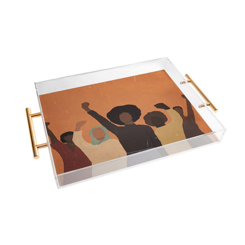 nawaalillustrations Power to the people Acrylic Tray