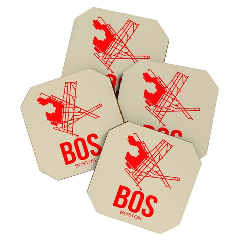 Naxart BOS Boston Poster 1 Coaster Set