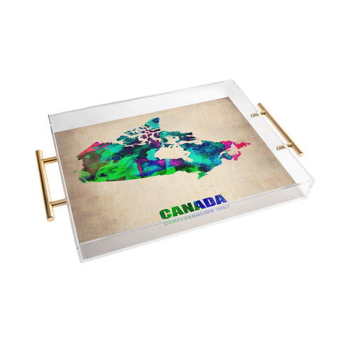 Naxart Canada Watercolor Map Acrylic Tray