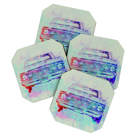 Naxart Chevy Camaro Watercolor 2 Coaster Set