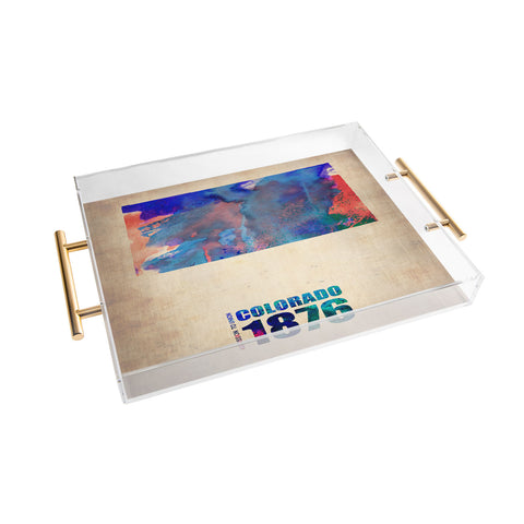 Naxart Colorado Watercolor Map Acrylic Tray