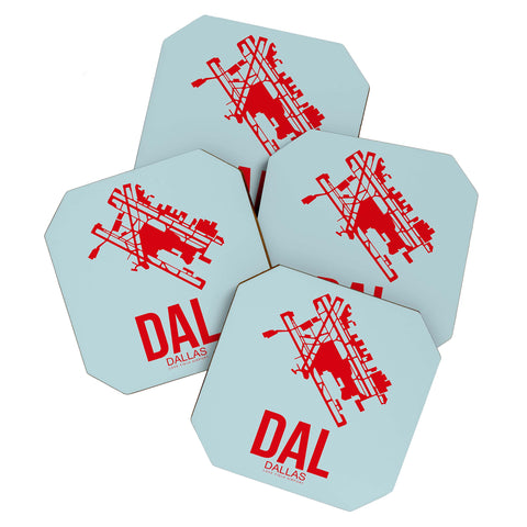 Naxart DAL Dallas Poster 3 Coaster Set
