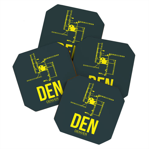 Naxart DEN Denver Poster 1 Coaster Set