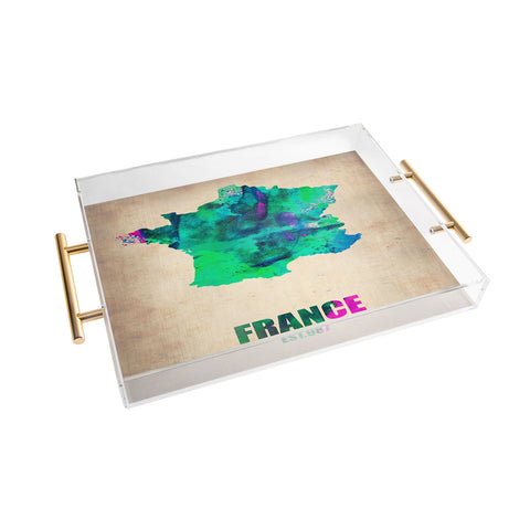 Naxart France Watercolor Map Acrylic Tray