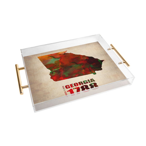 Naxart Georgia Watercolor Map Acrylic Tray